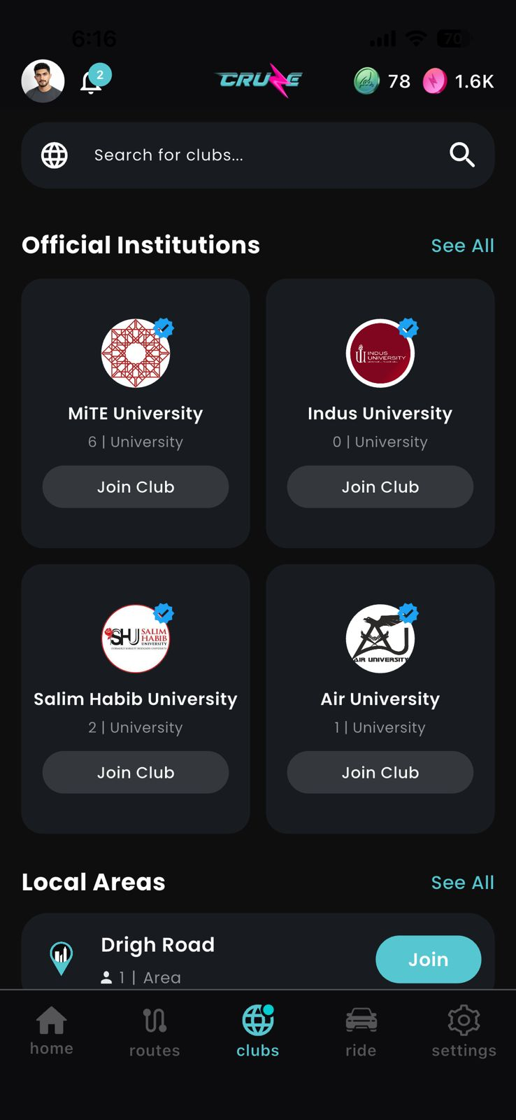 Find your club
