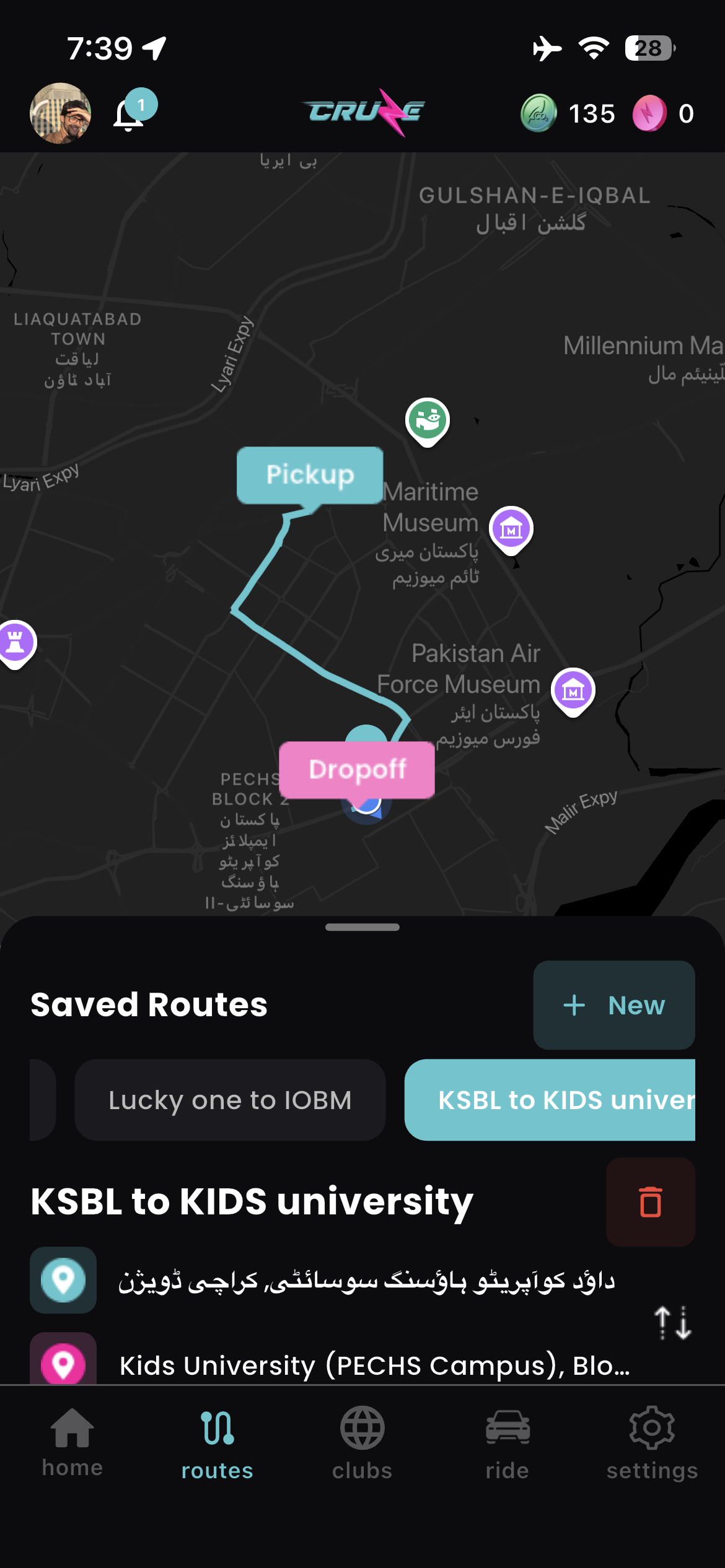 Set your route